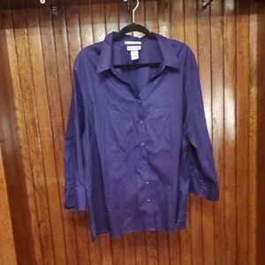 CATHERINES SIZE 2X Women's Purple Dress Shirt
